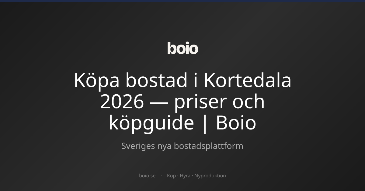 Köpa bostad i Kortedala 2026 — priser och köpguide | Boio