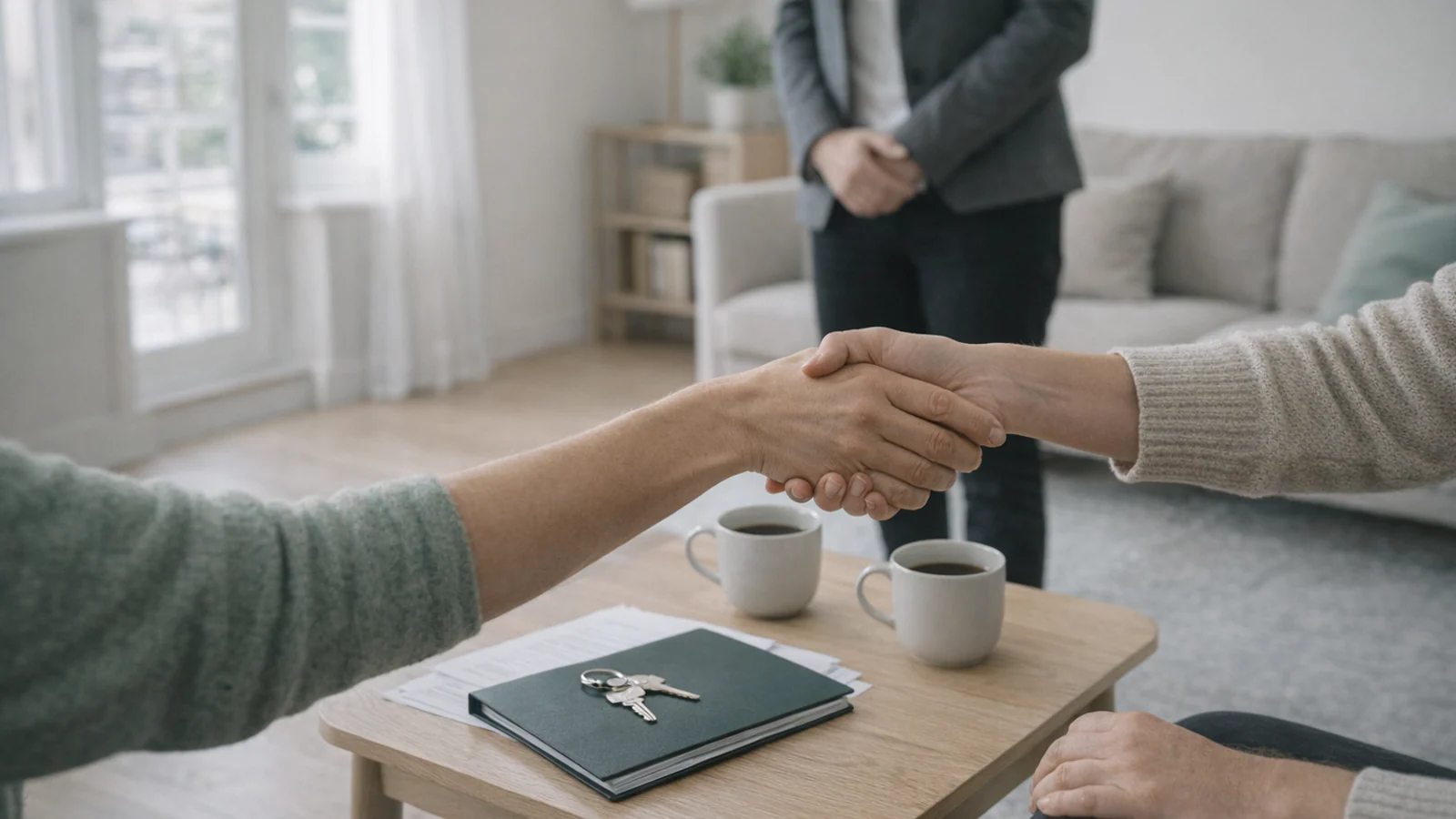 Handskakning efter bostadsförhandling